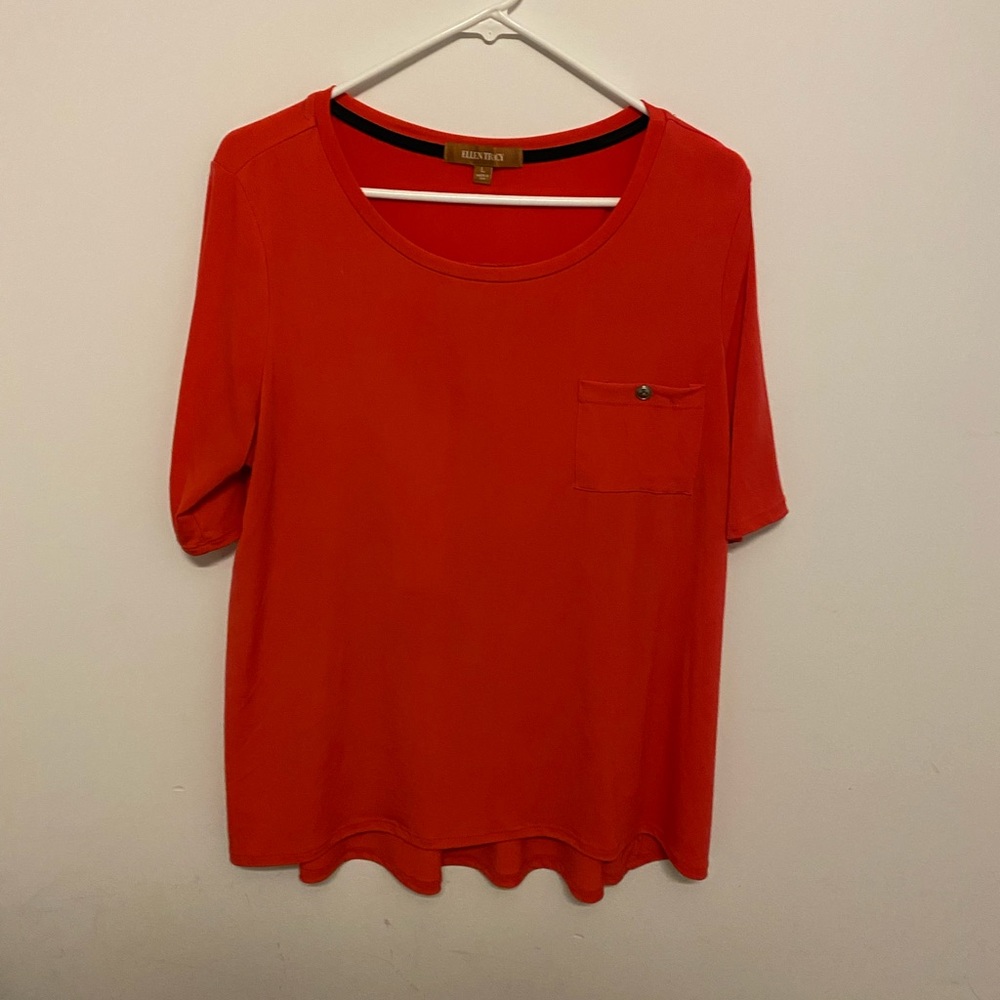 Ellen Tracy large coral top